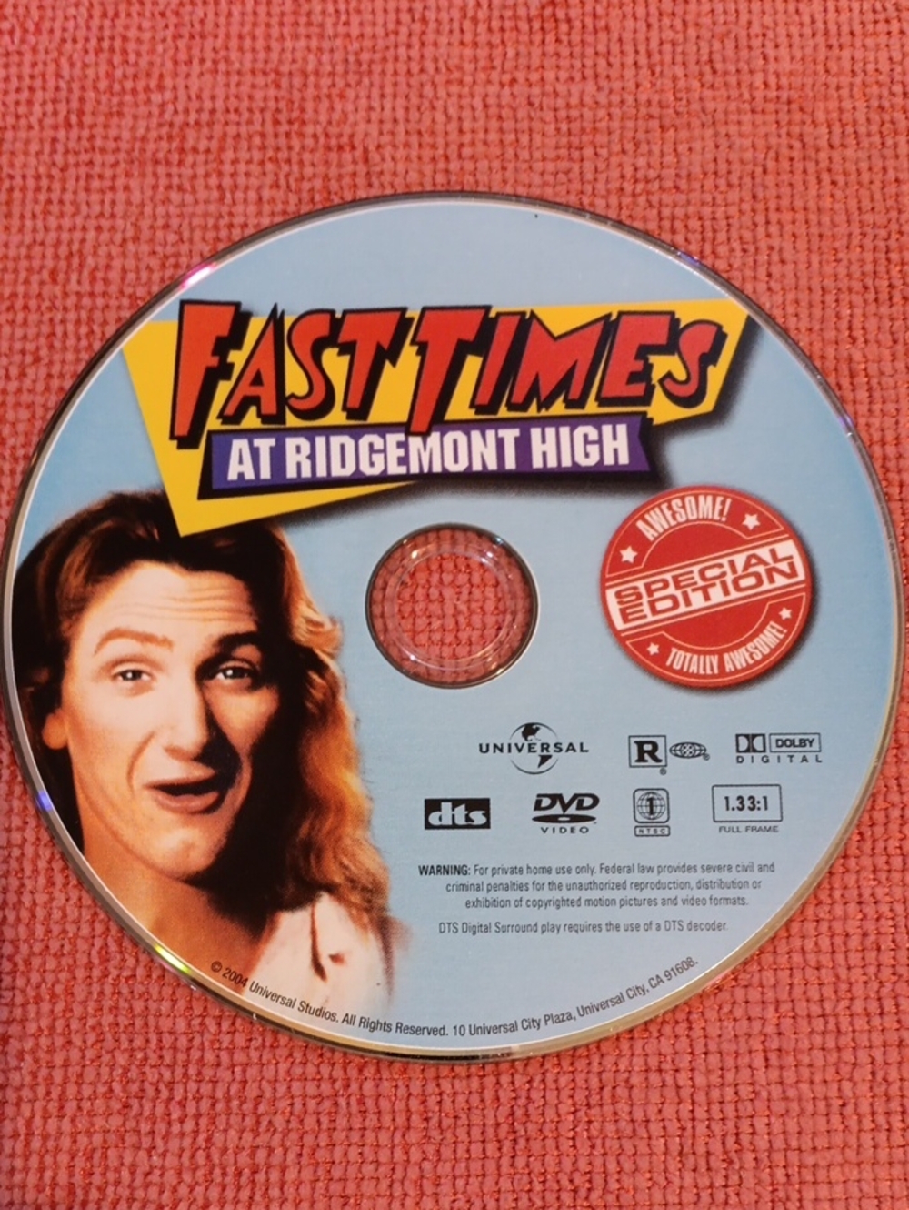Fast Times At Ridgemont High Special Edition DVD *NO CASE*